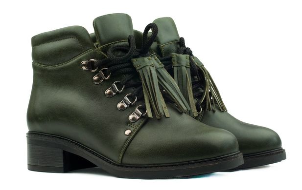 Женские ботинки зеленые 6746